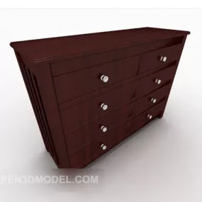 Brown Drawer Cabinet, Side Cabinet 3d model