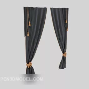 Brown Fabric Home Curtain 3d model