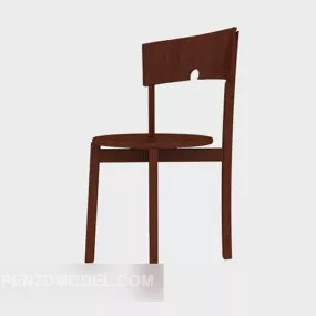 Brown Field Wood Lounge Chair 3d model