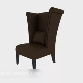 Brown High Back Back Home Chair 3d model