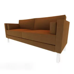 Brown Home Double Sofa 3d model