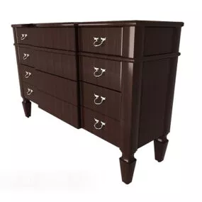 Brown Home Drawer Cabinet 3d model