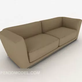 Brown Home Simple Double Sofa 3d model