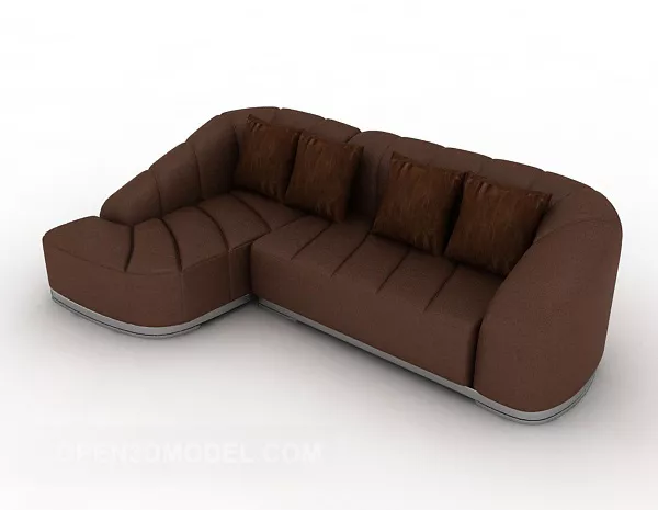 Brown Leather Multiplayer Sofa 3d model Brown Leather Multiplayer Sofa 3d model