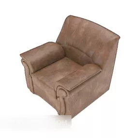 Brown Leather Single Sofa Vintage 3d model