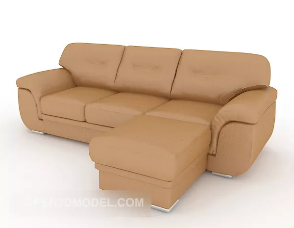 Brown Leather Sofa Home Decor 3d model Brown Leather Sofa Home Decor 3d model
