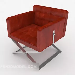 Brown Leather Sofa Chair 3d model