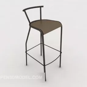 Brown Minimalist Bar Chair 3d model