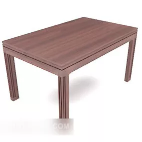 Brown Minimalist Dining Table 3d model