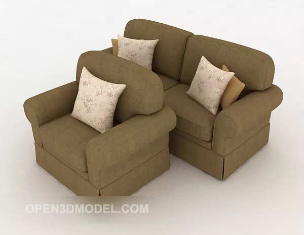 Brown Minimalist Home Sofa 3d model Brown Minimalist Home Sofa 3d model