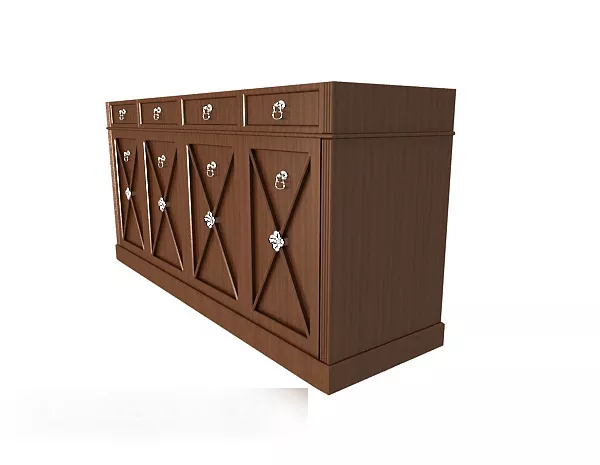 Brown Minimalist Side Cabinet 3d model Brown Minimalist Side Cabinet 3d model