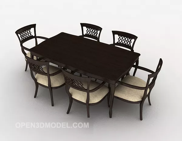 Brown Modern Table Chair Common Design 3d model Brown Modern Table Chair Common Design 3d model
