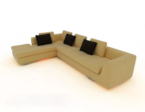 Brown Multi-seaters Home Sofa 3d model Brown Multi-seaters Home Sofa 3d model