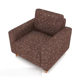 Brown Patterned Single Sofa 3d model