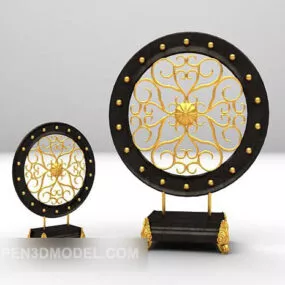 Round Ring Artwork On Stand 3d model