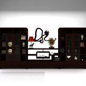 Brown Wood Showcase 3d model
