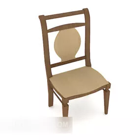 Brown Simple Generous Dining Chair 3d model