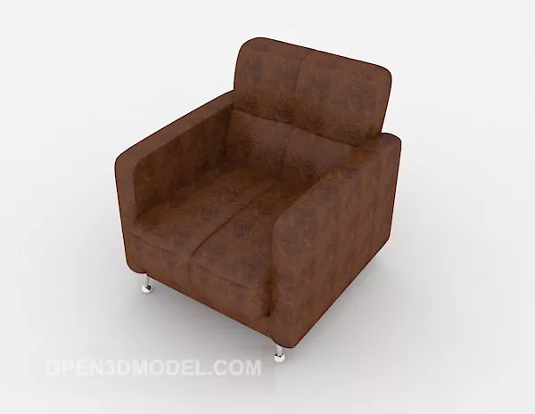 Brown Simple Leather Sofa 3d model Brown Simple Leather Sofa 3d model