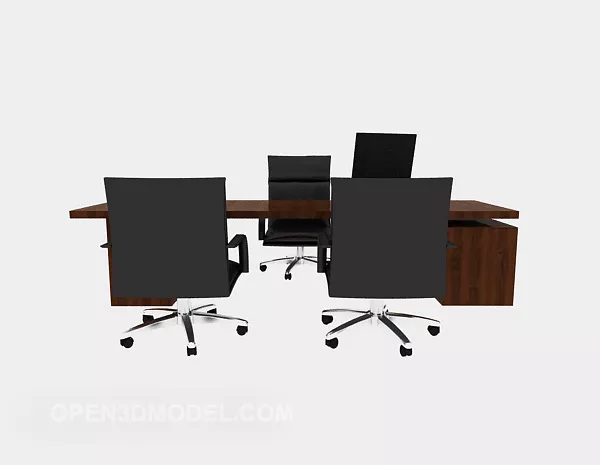 Brown Simple Solid Wood Desk 3d model Brown Simple Solid Wood Desk 3d model