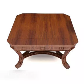 Brown Solid Wood Coffee Table Furniture V1 3d model