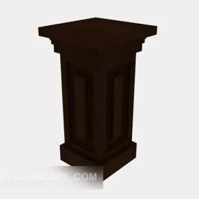 Brown Solid Wood Column 3d model