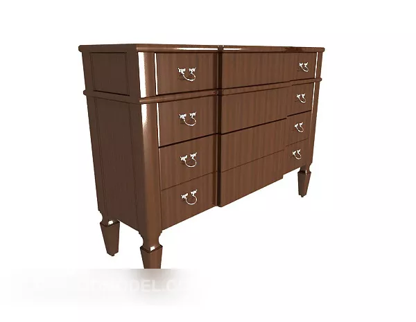 Brown Solid Wood Drawer Cabinet 3d model Brown Solid Wood Drawer Cabinet 3d model