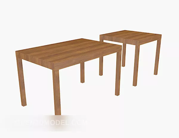 Brown Solid Wood Side Table 3d model Brown Solid Wood Side Table 3d model