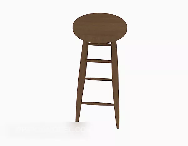 Brown Solid Wood High Chair 3d model Brown Solid Wood High Chair 3d model