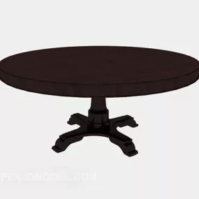 Brown Solid Wood Home Side Table 3d model
