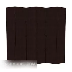 Brown Solid Wood Screen 3d model