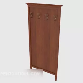 Brown Solid Wood Screen Screen Partition 3d model
