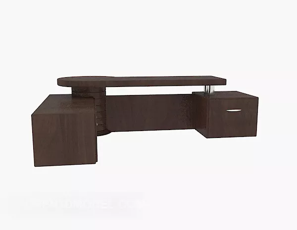 Brown Solid Wood Simple Desk 3d model Brown Solid Wood Simple Desk 3d model