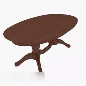 Brown Solid Wood Sofa Side Table 3d model