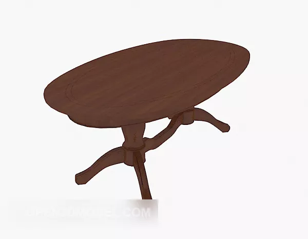 Brown Solid Wood Sofa Side Table 3d model Brown Solid Wood Sofa Side Table 3d model