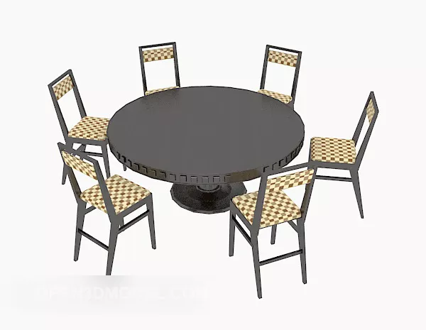 Brown Solid Wood Table Chair Furniture 3d model Brown Solid Wood Table Chair Furniture 3d model