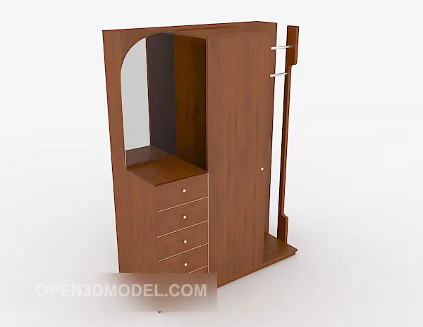 Simple Tall Wardrobe Beige Color 3d model