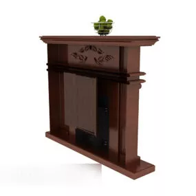 Brown Stone European Fireplace 3d model