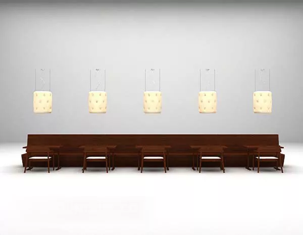 Wooden Bar Table With Chair And Ceiling Lamp 3d model Wooden Bar Table With Chair And Ceiling Lamp 3d model