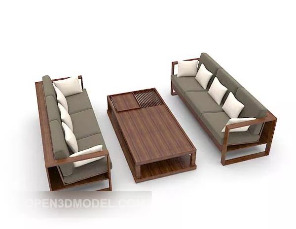Brown Leather Table And Chairs Modern Furniture 3d model Brown Leather Table And Chairs Modern Furniture 3d model