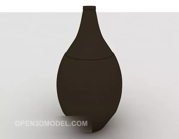 Brown Vase Ware Set Decoration 3d model Brown Vase Ware Set Decoration 3d model