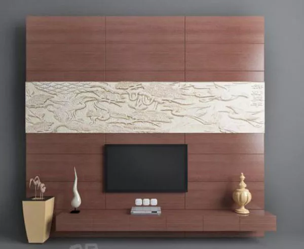 Brown Wood Background Wall Furniture 3d model Brown Wood Background Wall Furniture 3d model