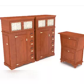 Brown Wood Setlocker 3d model