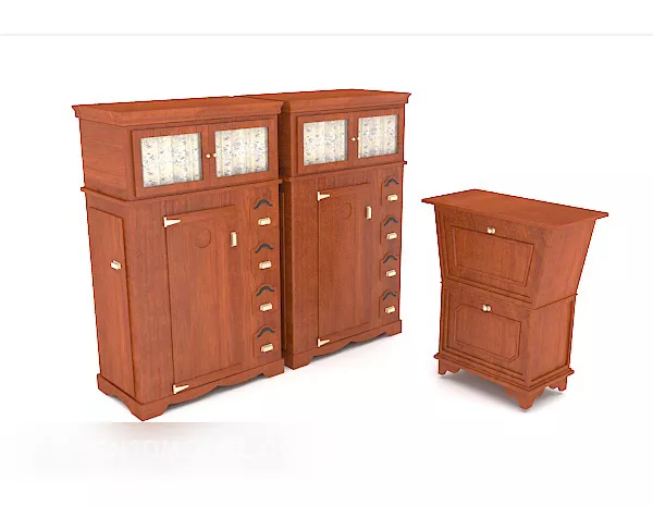 Brown Wood Setlocker 3d model Brown Wood Setlocker 3d model