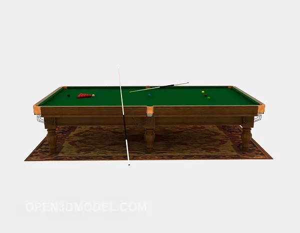 Brown Wood Pool Table 3d model Brown Wood Pool Table 3d model