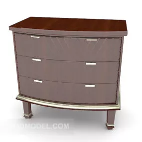 Classic Brown Wooden Cabinet 3d model