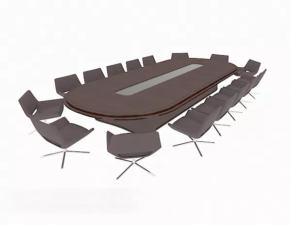 Brown Wooden Conference Table 3d model Brown Wooden Conference Table 3d model