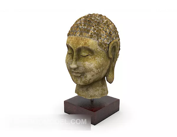 Brass Buddha Statue 3d model Brass Buddha Statue 3d model