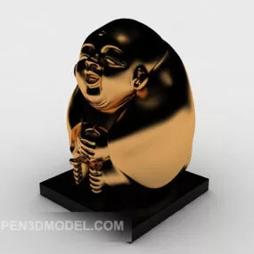 Gold Buddha Decoration Statue 3d model