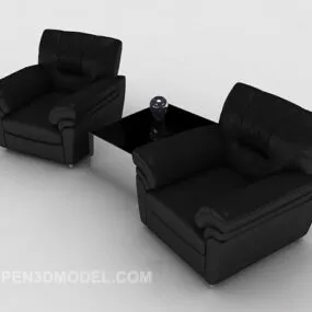 Business Black Single Sofa Combination 3d model