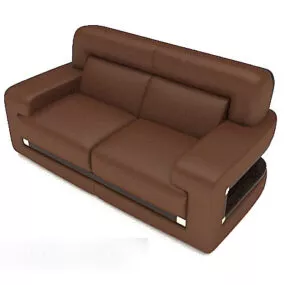 Business Brown Double Sofa 3d model